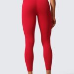 CRZ YOGA Womens Butterlift High Waisted Workout Leggings 25″ – Pilates Gym Athletic Yoga Pants Buttery Soft Red Chili Small