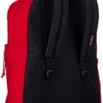 JanSport Superbreak Plus Backpack – Work, Travel, or Laptop Bookbag with Water Bottle Pocket, Red Tape