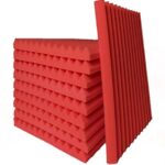 Temgcuam (24 pieces,red) Acoustic Panel 1 * 12 * 12 Inches High Density Sound Proof Foam Panels for Walls