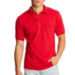 Hanes Men’s Short-Sleeve Jersey Pocket Polo (Pack of 2), Deep Red, 3X-Large