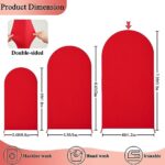 Red Arch Cover Backdrop Fabric- Yvmeu Wedding Spandex Arch Cover Stretchy Backdrop Fitting Double-Sided Round Top Chiara Backdrop Cover for Party Birthday Baby Shower Decor (7.2 x 4 ft, Red)