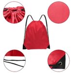 Grneric Drawstring Backpack Bulk 42 Pcs String Backpack Drawstring Bags Cinch Bag Sackpack for Men Women Gym (Red)