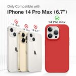 GONEZ for iPhone 14 Pro Max Case Silicone, Compatible with Magsafe, with 2X Screen Protector + 2X Camera Lens Protector, Liquid Silicone Shockproof Protective iPhone 14 ProMax Case, Crimson Red