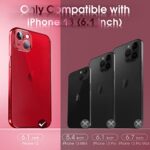 Supdeal Crystal Clear Case for iPhone 13, [Not Yellowing] [Camera Protection] [Military Grade Drop Tested] Transparent Shockproof Protective Phone Case Soft Silicone Slim Cover, 6.1 inch, Red