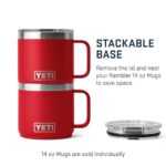 YETI Rambler 14 oz Stackable Mug, Vacuum Insulated, Stainless Steel with MagSlider Lid, Rescue Red