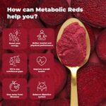 PUREHEALTH RESEARCH Reds Superfoods Powder – Only 10 Calories Fruit and Vegetable Adaptogen Drink with Beetroot, Polyphenols, Probiotic Powder – Antioxidants Supplement for Energy, 30 Servings