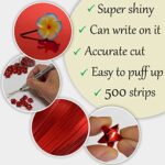 500-Strips Red Foil Paper for Making Origami Stars, Lucky Stars, Puff Stars, Weaving Projects and Paper Crafts. Reflective Mirror Shiny Paper Strips, 0.5 inch x 11 inch. (500-strips, Red Foil)