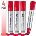 Mr. Pen- Jumbo Permanent Markers, 4 Pack, Red, Chisel Tip, Large Permanent Markers, Color Permanent Markers Set, Jumbo Markers, Permanent Markers, Huge Poster Markers Jumbo, Thick Markers