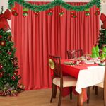 10ft x 7ft Red Backdrop Curtain for Parties Red Wrinkle Free Backdrop Drapes Panels for Wedding Baby Shower Birthday Photo Photography Christmas Polyester Fabric Background Decoration