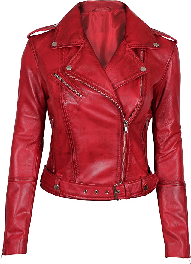 red leather motorcycle jacket